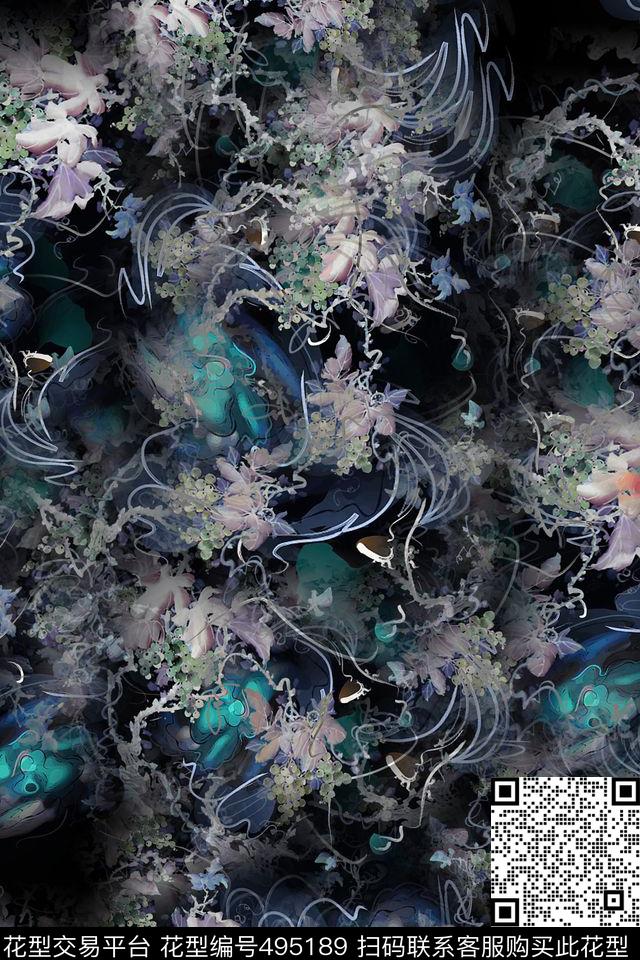 高贵时尚优雅数码印花华亿平台下载（图片编号: 495189） - 瓦栏（Walan）