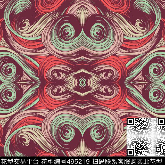 欧式创意镜像数码印花华亿平台下载（图片编号: 495219） - 瓦栏（Walan）