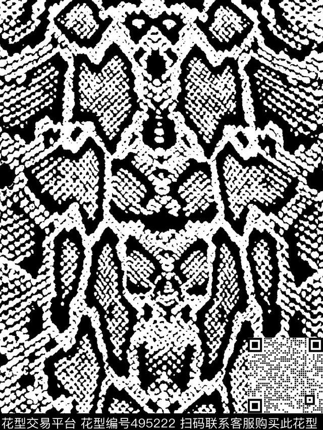 写意蛇皮蛇纹网状对称传统印花华亿平台下载（图片编号: 495222） - 瓦栏（Walan）