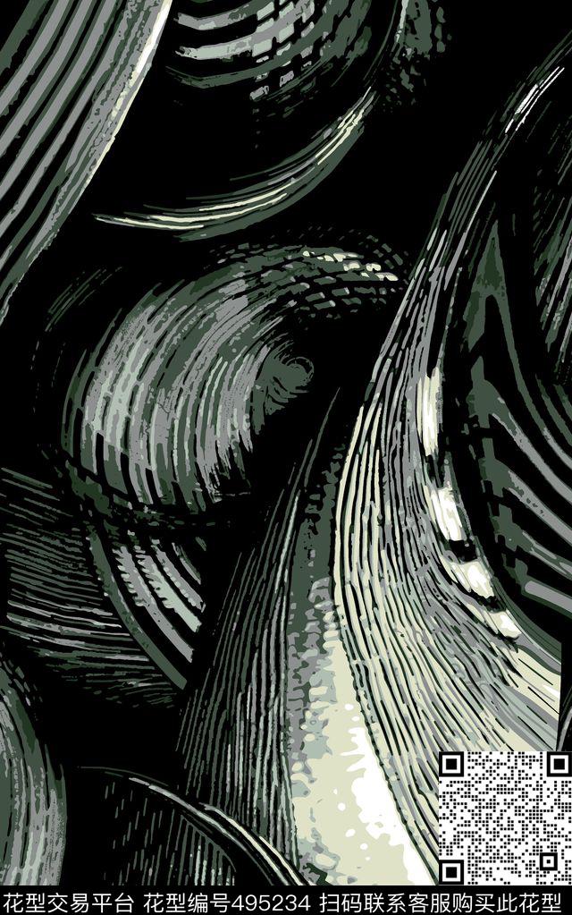 休闲风条纹弧度传统印花华亿平台下载（图片编号: 495234） - 瓦栏（Walan）