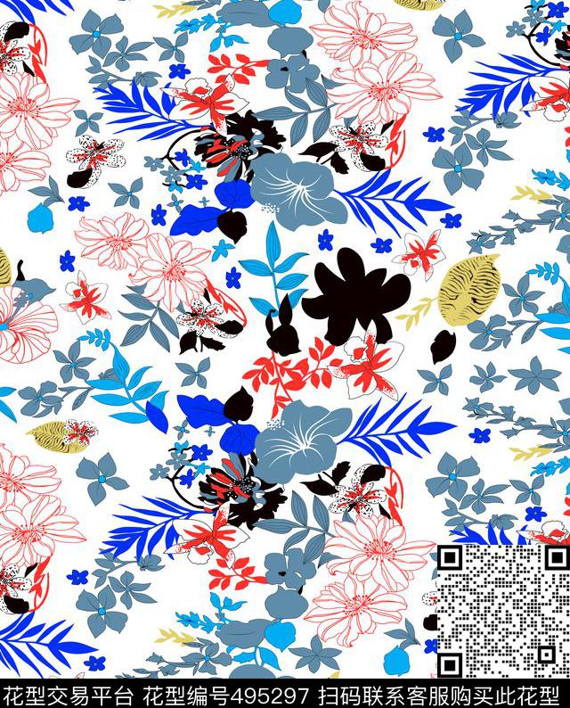 几何字母格子传统印花华亿平台下载（图片编号: 495297） - 瓦栏（Walan）