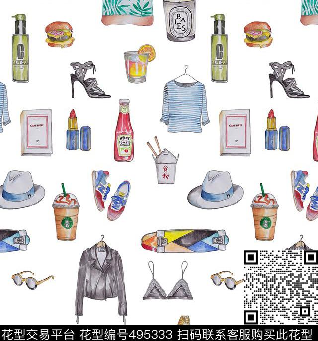 时尚鞋子休闲风数码印花华亿平台下载（图片编号: 495333） - 瓦栏（Walan）