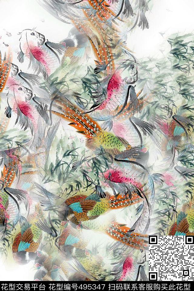 时尚大牌动物数码印花华亿平台下载（图片编号: 495347） - 瓦栏（Walan）