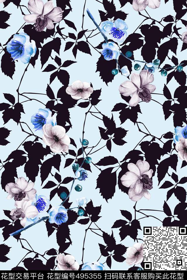 时尚简洁大气小碎花2女装女裙花卉流行时尚花等数码印花华亿平台下载（图片编号: 495355） - 瓦栏（Walan）