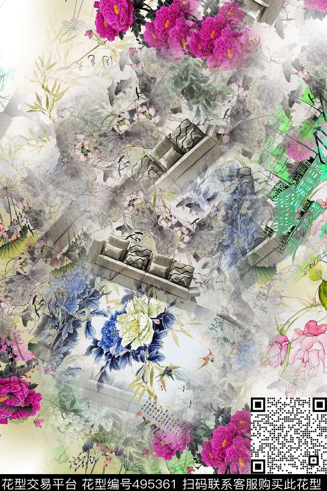 时尚大牌简约数码印花华亿平台下载（图片编号: 495361） - 瓦栏（Walan）