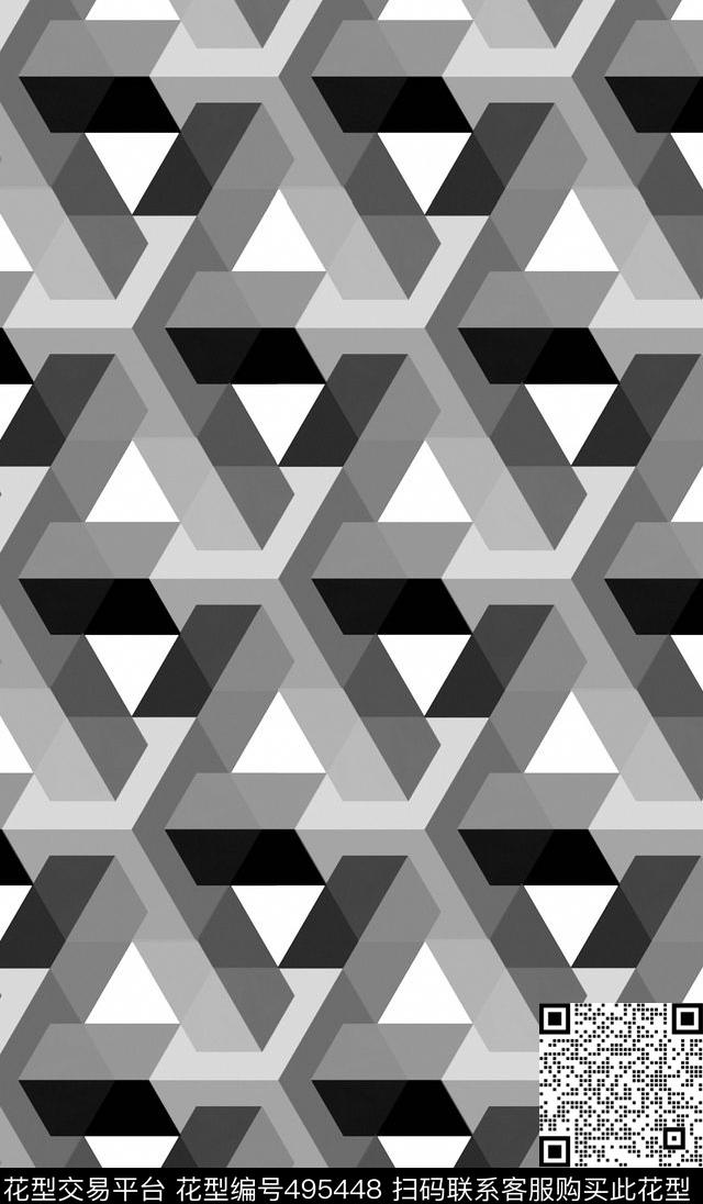 3D立体几何服装传统印花华亿平台下载（图片编号: 495448） - 瓦栏（Walan）