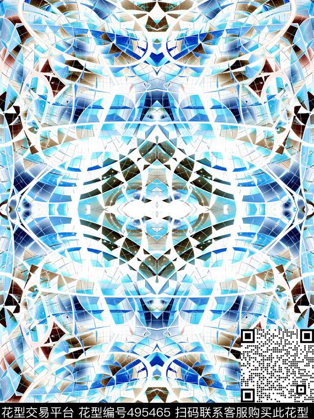 3D变形几何服装数码印花华亿平台下载（图片编号: 495465） - 瓦栏（Walan）