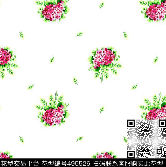 传统印花花卉小花花卉数码印花华亿平台下载（图片编号: 495526） - 瓦栏（Walan）