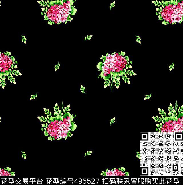 传统印花花卉小花花卉传统印花华亿平台下载（图片编号: 495527） - 瓦栏（Walan）