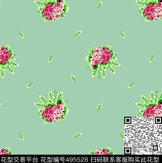 传统印花花卉小花花卉传统印花华亿平台下载（图片编号: 495528） - 瓦栏（Walan）