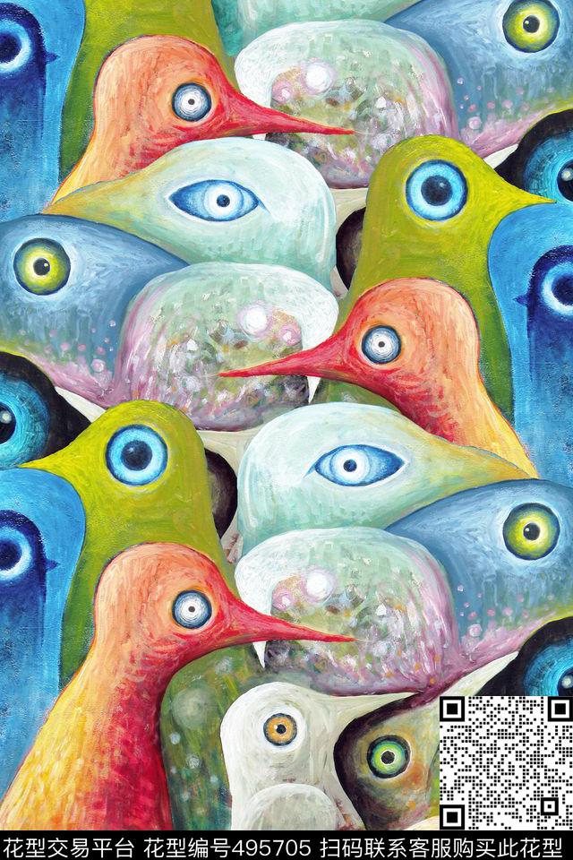 T恤创意服装面料创意设计图案数码印花华亿平台下载（图片编号: 495705） - 瓦栏（Walan）