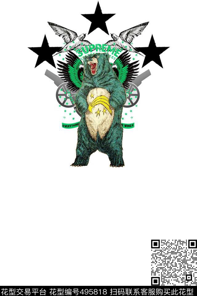 创意服装面料创意设计图案T恤数码印花华亿平台下载（图片编号: 495818） - 瓦栏（Walan）