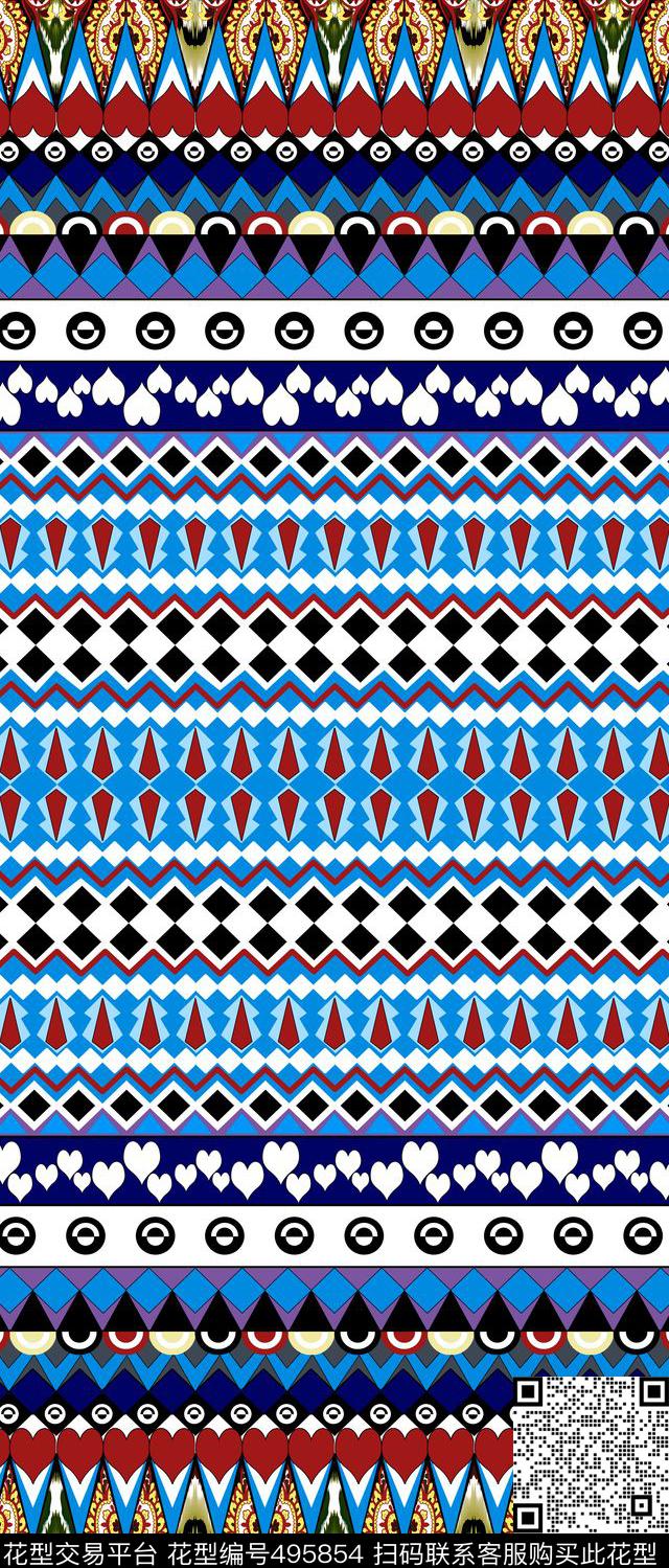 连衣裙民族风女装数码印花华亿平台下载（图片编号: 495854） - 瓦栏（Walan）