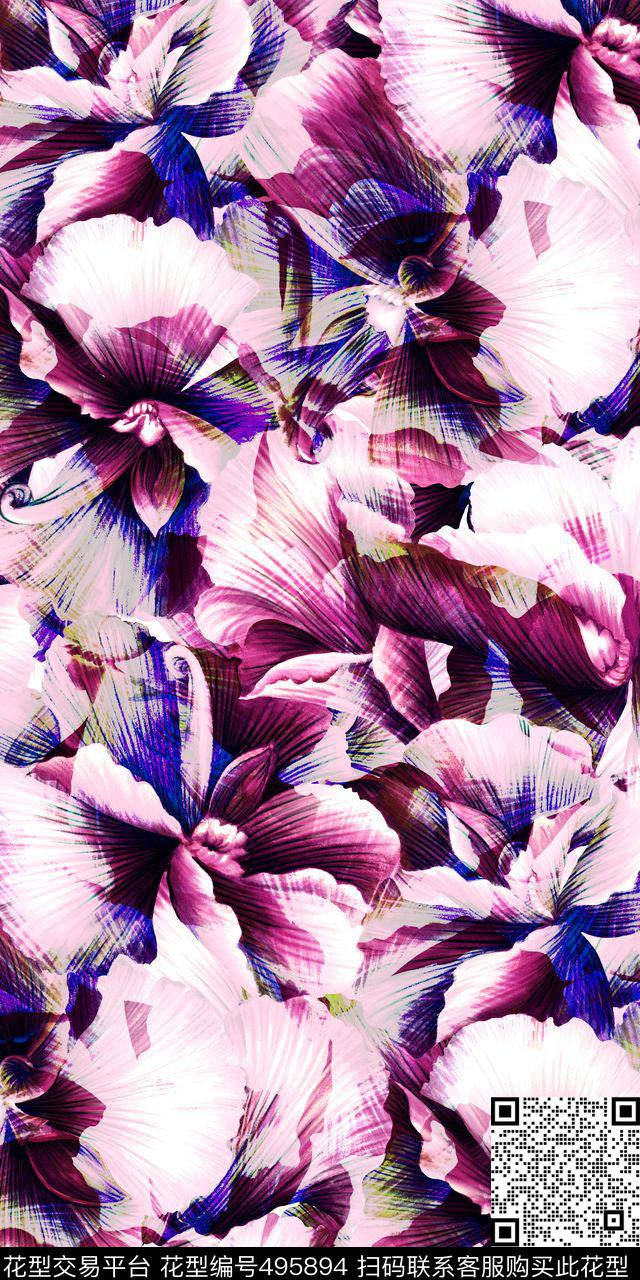 数码印花欧美流行潮流时尚家纺数码印花华亿平台下载（图片编号: 495894） - 瓦栏（Walan）