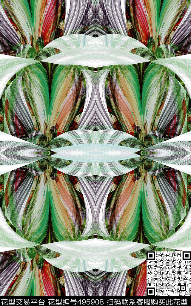 数码科技变形几何女装数码印花华亿平台下载（图片编号: 495908） - 瓦栏（Walan）