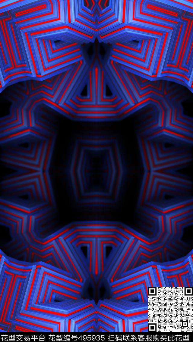 3D服装立体几何数码印花华亿平台下载（图片编号: 495935） - 瓦栏（Walan）