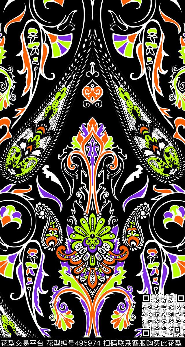 对称火腿佩斯利腰果传统印花华亿平台下载（图片编号: 495974） - 瓦栏（Walan）