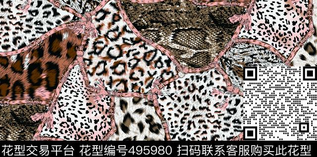 豹纹动物纹虎纹传统印花华亿平台下载（图片编号: 495980） - 瓦栏（Walan）