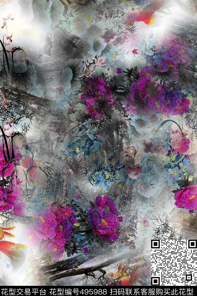 时尚大牌服装数码印花华亿平台下载（图片编号: 495988） - 瓦栏（Walan）