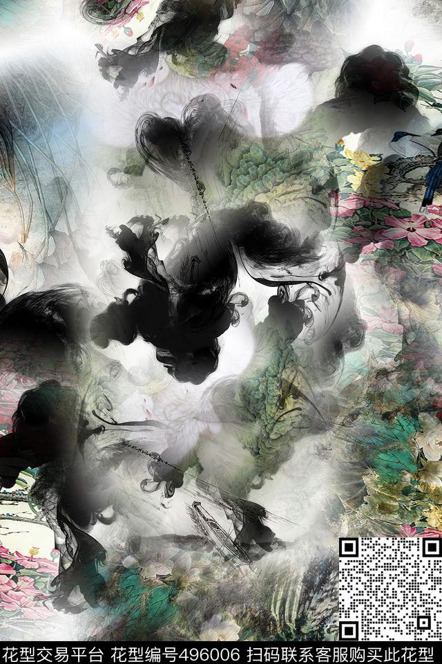 大牌时尚花卉数码印花华亿平台下载（图片编号: 496006） - 瓦栏（Walan）