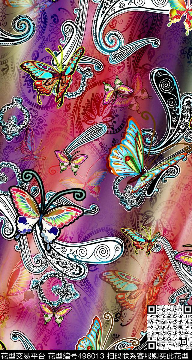 火腿佩斯利腰果数码印花华亿平台下载（图片编号: 496013） - 瓦栏（Walan）