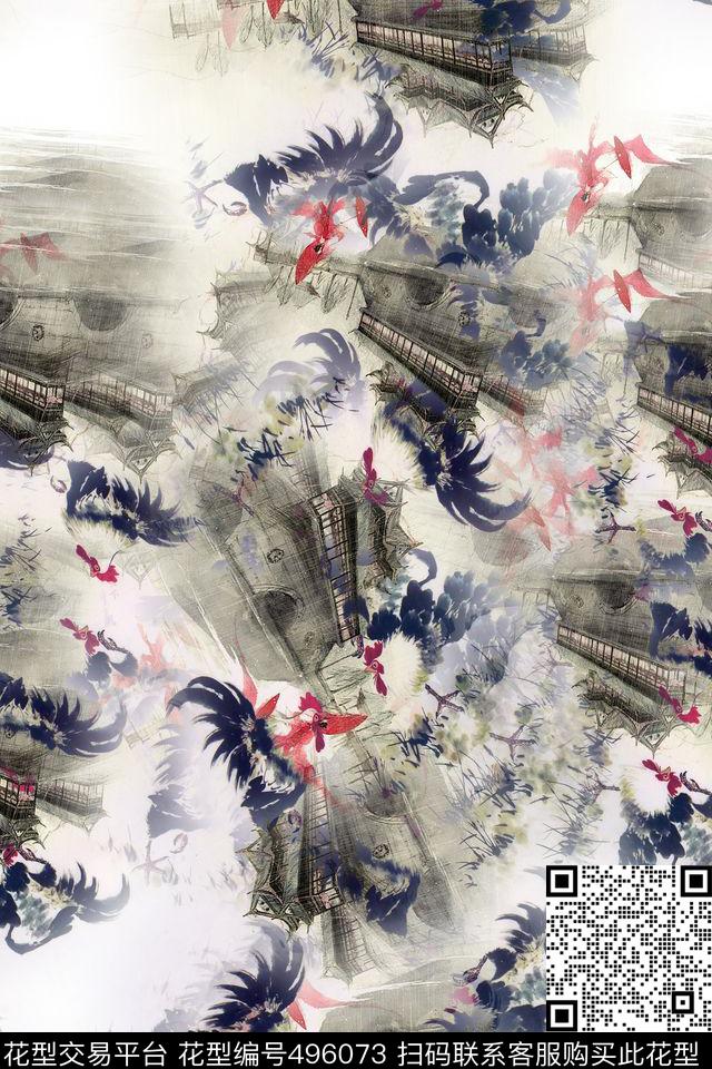 时尚野外田园数码印花华亿平台下载（图片编号: 496073） - 瓦栏（Walan）