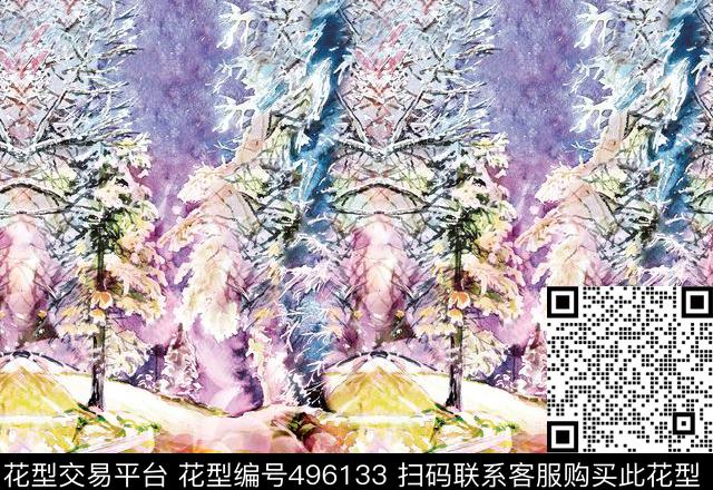 原创景物优雅数码印花华亿平台下载（图片编号: 496133） - 瓦栏（Walan）