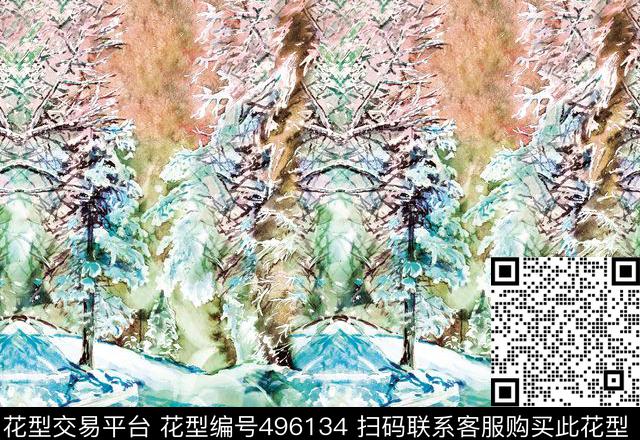 原创景物优雅数码印花华亿平台下载（图片编号: 496134） - 瓦栏（Walan）