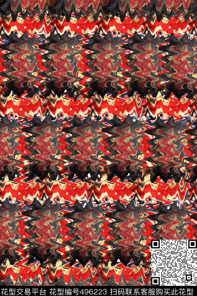 抽象创意服装面料创意设计图案数码印花华亿平台下载（图片编号: 496223） - 瓦栏（Walan）