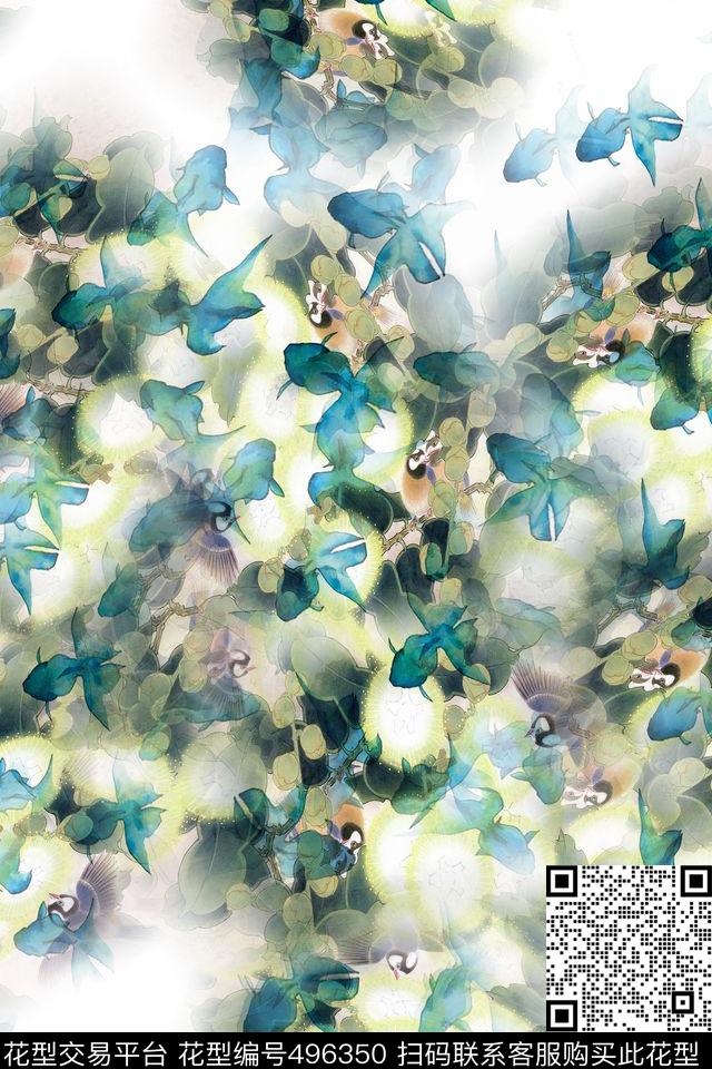 时尚大牌花卉数码印花华亿平台下载（图片编号: 496350） - 瓦栏（Walan）