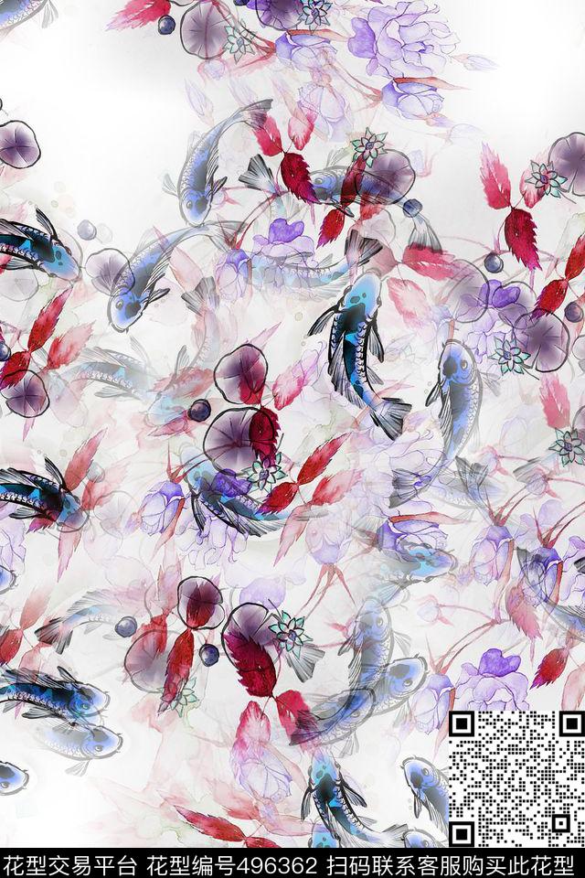 时尚大牌花卉数码印花华亿平台下载（图片编号: 496362） - 瓦栏（Walan）
