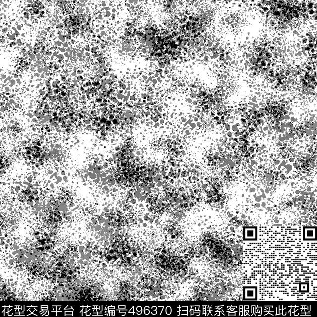 黑色灰色墨点组合数码印花华亿平台下载（图片编号: 496370） - 瓦栏（Walan）