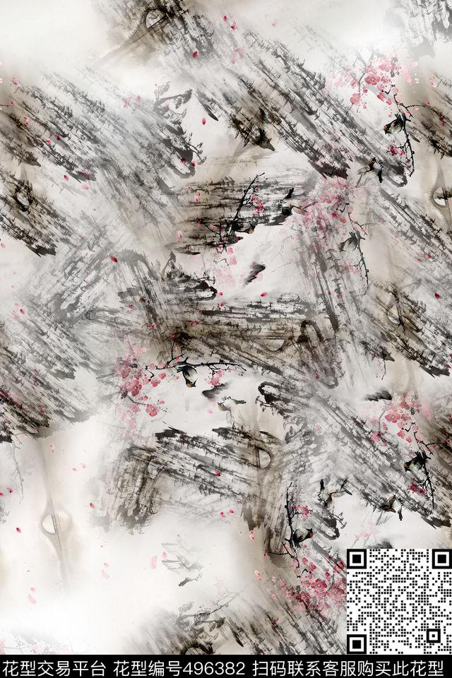 时尚大牌花卉数码印花华亿平台下载（图片编号: 496382） - 瓦栏（Walan）