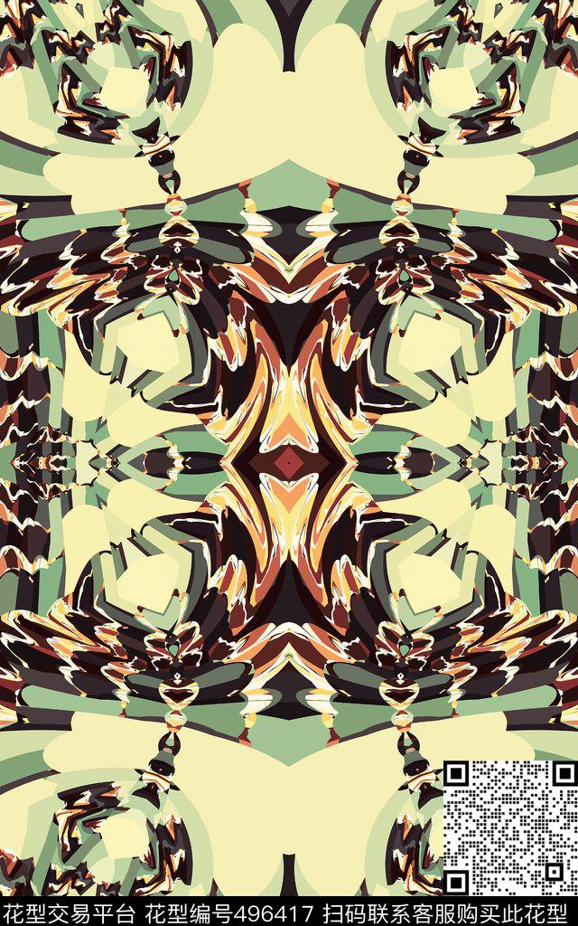 抽象笔刷沙发布传统印花华亿平台下载（图片编号: 496417） - 瓦栏（Walan）