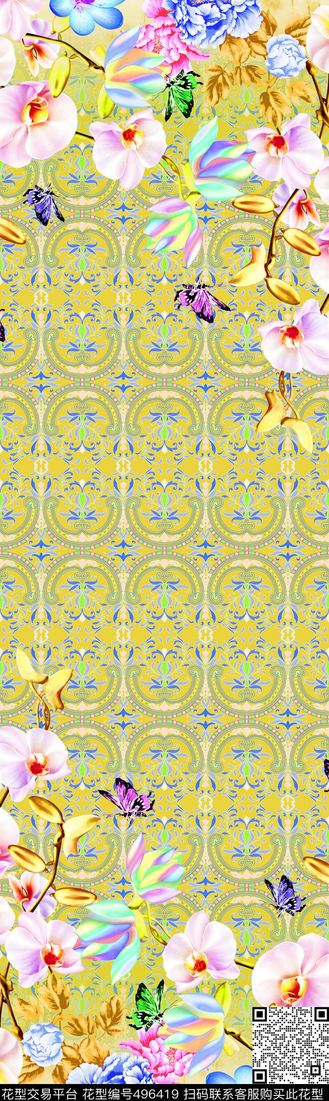 定位花数码印花华亿平台下载（图片编号: 496419） - 瓦栏（Walan）