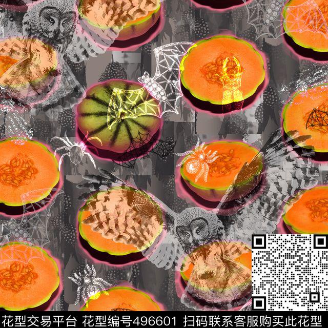 时尚水墨水果数码印花华亿平台下载（图片编号: 496601） - 瓦栏（Walan）