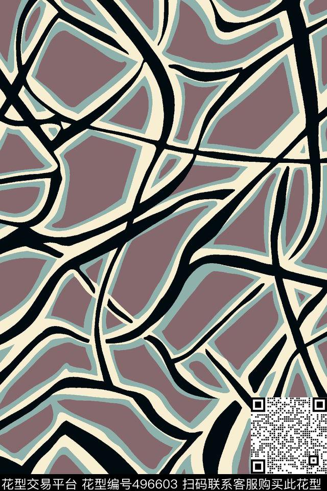 大气条纹龟裂纹箱包沙发传统印花华亿平台下载（图片编号: 496603） - 瓦栏（Walan）