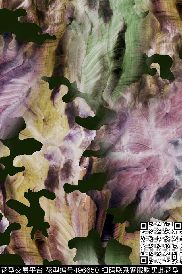 几何潮流时尚大牌抽象迷彩数码印花华亿平台下载（图片编号: 496650） - 瓦栏（Walan）