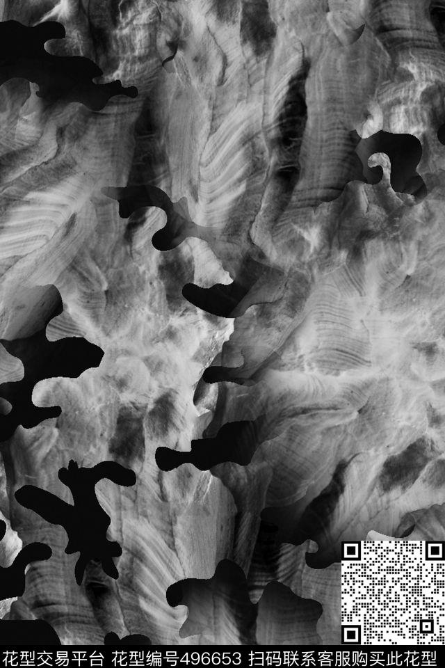 潮流时尚大牌抽象迷彩复古自然景观数码印花华亿平台下载（图片编号: 496653） - 瓦栏（Walan）