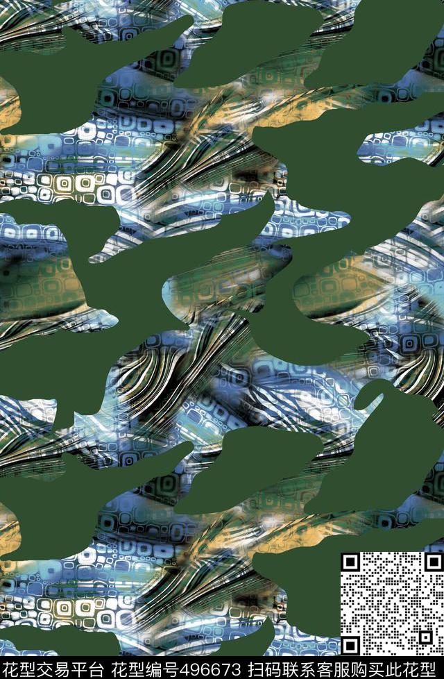 潮流时尚大牌抽象都市风景几何数码印花华亿平台下载（图片编号: 496673） - 瓦栏（Walan）