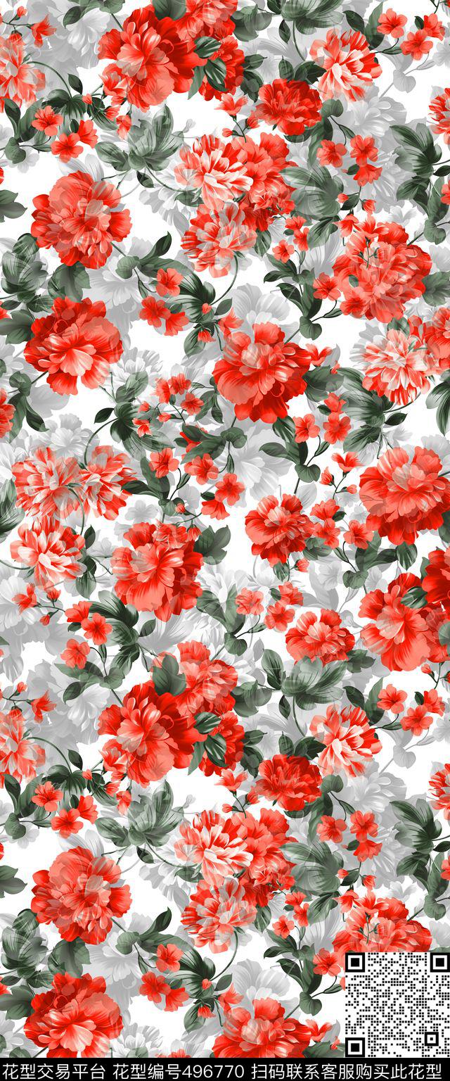 窗帘多色花卉数码印花华亿平台下载（图片编号: 496770） - 瓦栏（Walan）