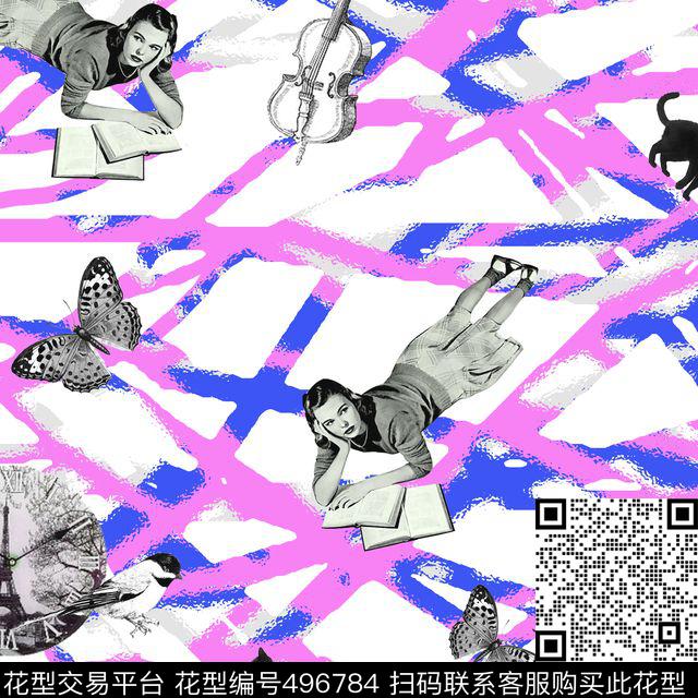 几何午后迷彩传统印花华亿平台下载（图片编号: 496784） - 瓦栏（Walan）