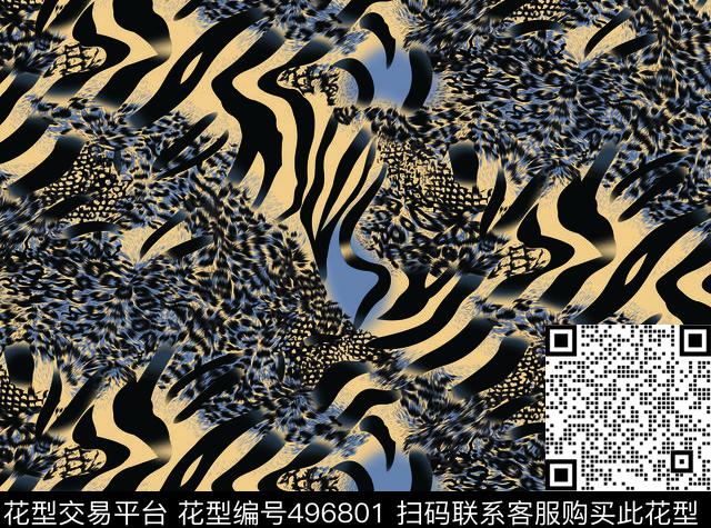 斑马纹豹纹动物纹数码印花华亿平台下载（图片编号: 496801） - 瓦栏（Walan）