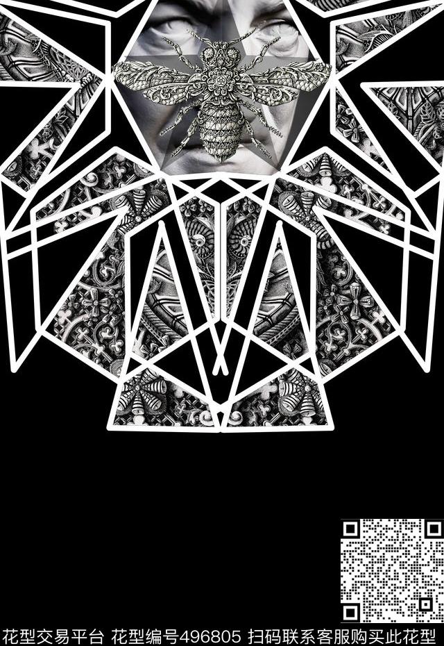 T恤卫衣外套潮流时尚几何男装印花数码印花华亿平台下载（图片编号: 496805） - 瓦栏（Walan）