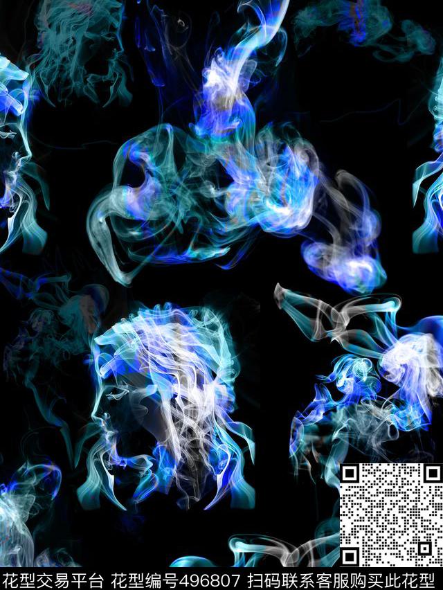 立体冷色调最新数码印花华亿平台下载（图片编号: 496807） - 瓦栏（Walan）