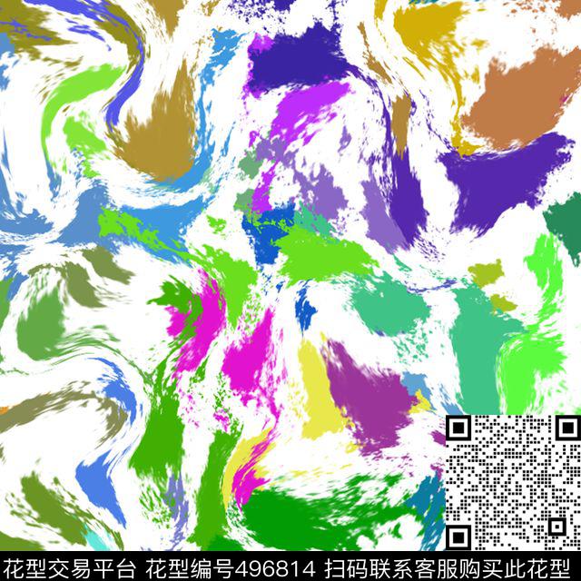 多彩抽象组合数码印花华亿平台下载（图片编号: 496814） - 瓦栏（Walan）