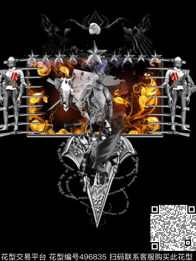 复古文艺复兴时期燃烧数码印花华亿平台下载（图片编号: 496835） - 瓦栏（Walan）