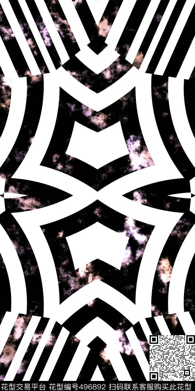 黑白雾气烟雾数码印花华亿平台下载（图片编号: 496892） - 瓦栏（Walan）