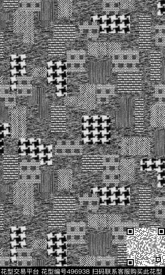 布纹几何复古数码印花华亿平台下载（图片编号: 496938） - 瓦栏（Walan）