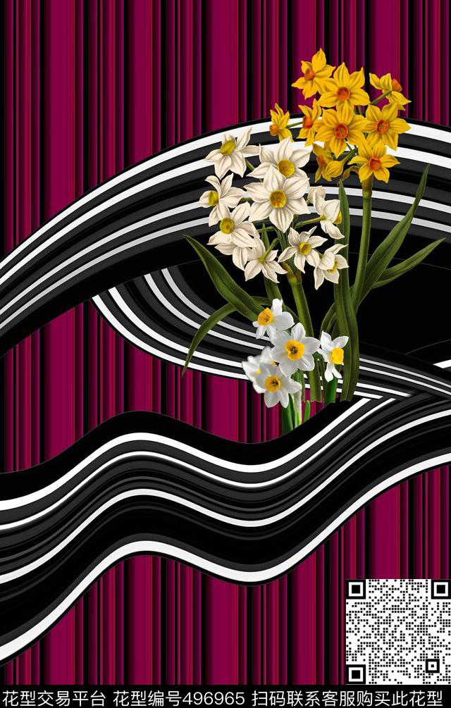 花卉几何数码印花华亿平台下载（图片编号: 496965） - 瓦栏（Walan）